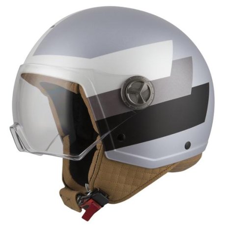 Casco nzi jet ZETA 2 BANDI PALE TITANIUM&BLACK MATT