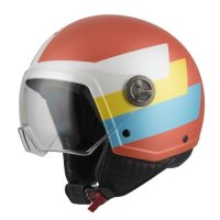 CASCO JET NZI ZETA 2 BANDI CORAL&TURQUOISE MATT