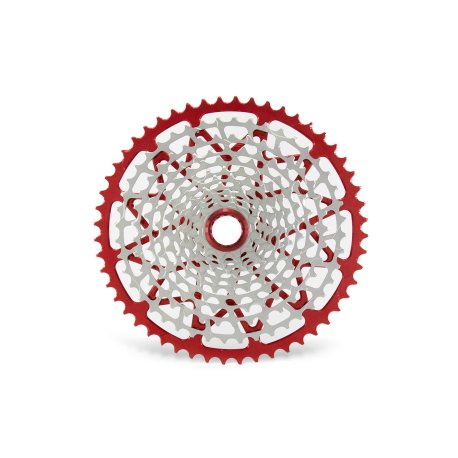 CASSETTE GARBARUK 12V (SHIMANO MICRO SPLINE FREEHUB) (10-52T, NICKEL, RED)