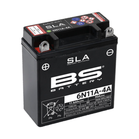 Bateria BS BATTERY SLA sin mantenimiento activada de fábrica - 6N11A-4A