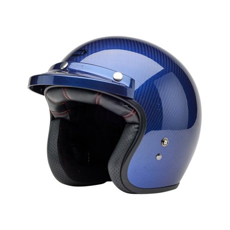 Casco BELL Custom 500 Carbon Steve McQueen Le Mans - Metallic Blue