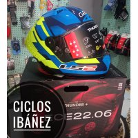 LIQUIDACION STOCK Casco LS2 FF805 Thunder Carbono Gas Amarillo/Azul TALLA M (EN STOCK ENTREGA 24-48 HORAS LABORABLES)