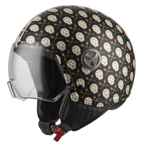 LIQUIDACION Casco jet nzi ZETA 2 FLOR BLACK MATT TALLA S