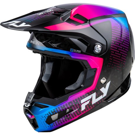 Casco FLY RACING Formula S Carbon Protocol - Carbono negro / Azul / Rosa