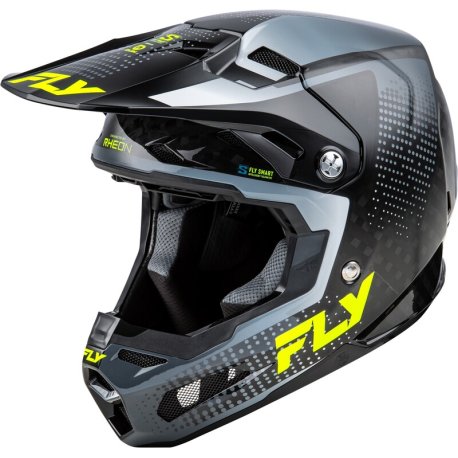 Casco FLY RACING Formula S Carbon Protocol - Carbono negro / Gris / Hi-Vis