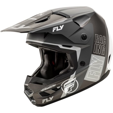 Casco FLY RACING Kinetic Rally - Gris mate / Negro / Blanco