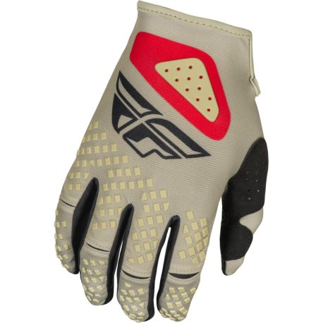 Guantes FLY RACING Kinetic SYM - Gris claro / Rojo / Negro