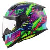 casco moto infantil FF812 JUNIOR SVENT AZUL-VERDE-R